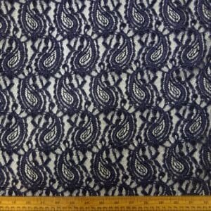 Lace Fabric Tone On Tone Bouclé Teardrop Navy