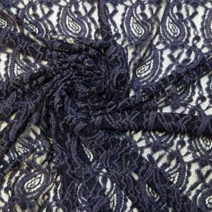 Lace Fabric Tone On Tone Bouclé Teardrop Navy