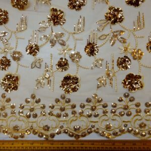 Lace Fabric Classy Sequinned Lace Lady Granville Jane Gold