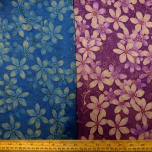 Satin Fabric Liquid Print Floral Windswept