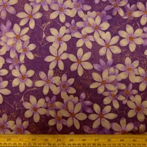 Satin Fabric Liquid Print Floral Windswept Dusty Pink