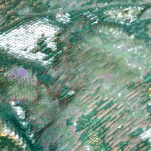 Sequin Fabric On Net Reversible Flip Jade Mother Of Pearl