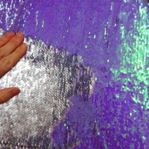 Sequin Fabric On Net Reversible Strictly Ballroom Mauve Silver