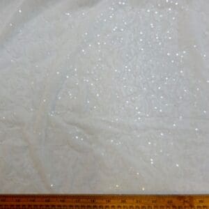 Sequin Fabric Blitz On Stretch Net Seconds Quality Ivory