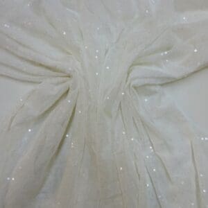 Sequin Fabric Blitz On Stretch Net Seconds Quality Ivory