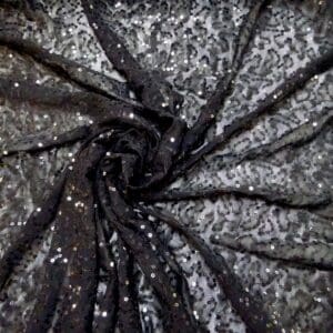 Sequin Fabric Blitz On Stretch Net Seconds Quality Black