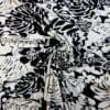 T-Shirting Fabric Monochrome Leaf Black White