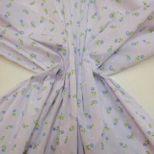 Polyester Cotton Fabric Floral Tipsey Tulips Blue