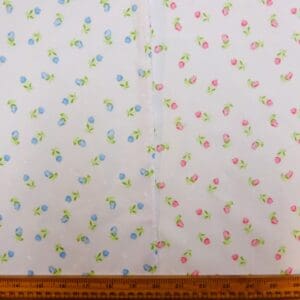 Polyester Cotton Fabric Floral Tipsey Tulips