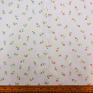 Polyester Cotton Fabric Floral Tipsey Tulips