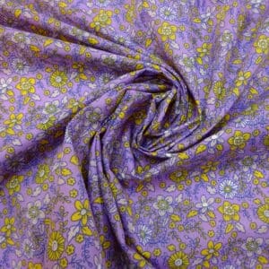 Polyester Cotton Fabric Umbrella Flower Mauve