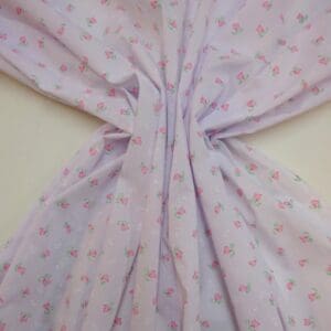 Polyester Cotton Fabric Floral Tipsey Tulips Pink