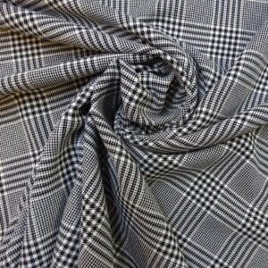 Suiting Fabric Chelsea Checks Black White