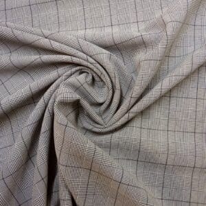 Suiting Fabric Panama Prince Of Wales Classic Check Black White