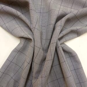 Suiting Fabric Panama Prince Of Wales Classic Check Black White