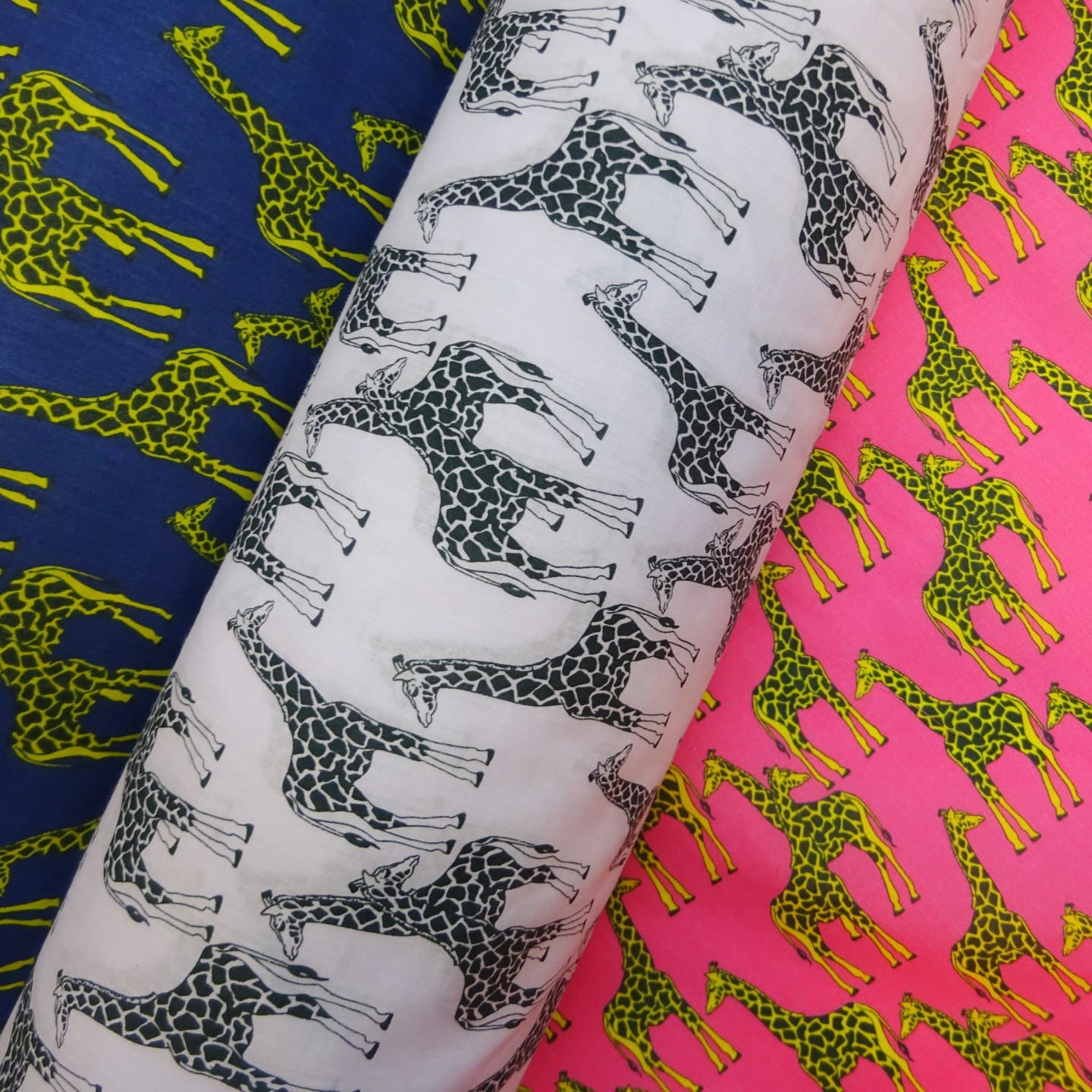 Polyester Cotton Fabric Funky Giraffe