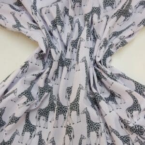 Polyester Cotton Fabric Funky Giraffe White
