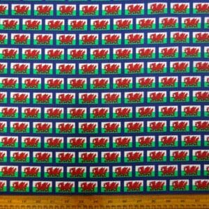Polyester Cotton Fabric Welsh Dragon Flags