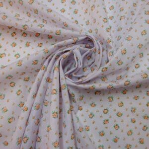 Polyester Cotton Fabric Floral Fiesta Peach