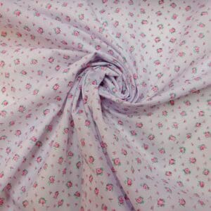 Polyester Cotton Fabric Floral Fiesta Pink