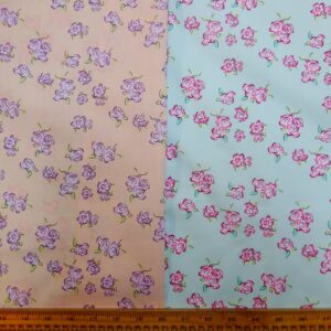 Polyester Cotton Fabric Floral De Lu Lu Rose