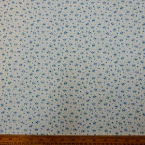 Polyester Cotton Fabric Floral Tiddy Sprigs Blue