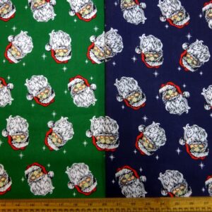 Christmas Polyester Cotton Fabric Classic Santa