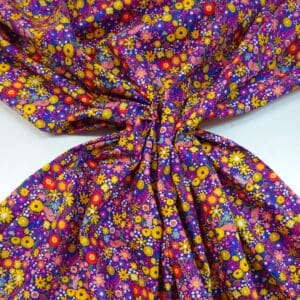 Cotton Fabric Floral Dirty Sweet Garden Purple
