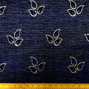 Curtain Fabric Upholstery Chenille Squirrel Leaf Navy