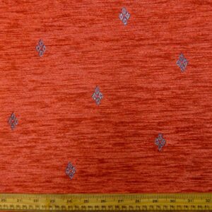 Curtain Fabric Chenille Rust Diamonds