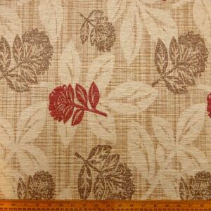 Curtain Fabric Chenille Cream Wine Taupe