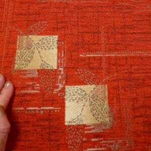Curtain Fabric Chenille Squares Orange/Rust