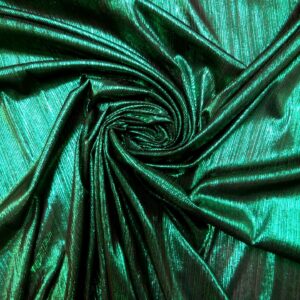 Foil Jersey Fabric Emerald City Green