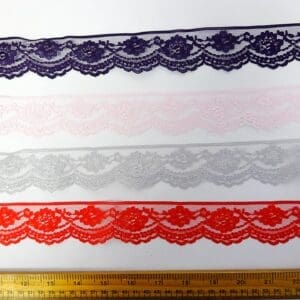 Lace Trimming 4580 Coloured 4cm Wide