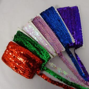 Stretch Sequins Trimming 2 Row Wide