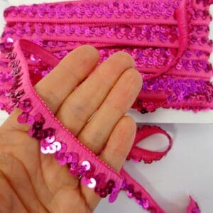 Trimming Braid Looped Stretch Sequin 721 Cerise