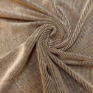Jersey Fabric Lurex Skinny Rib Black Gold