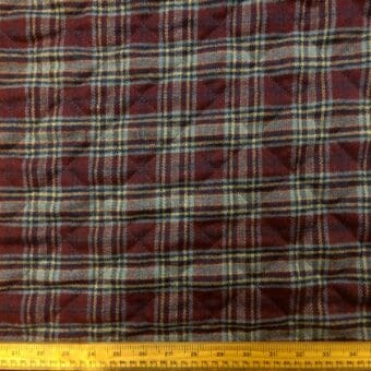 Quilting Fabric Single Sided Brushed Plaid Oxford Brogue Wine