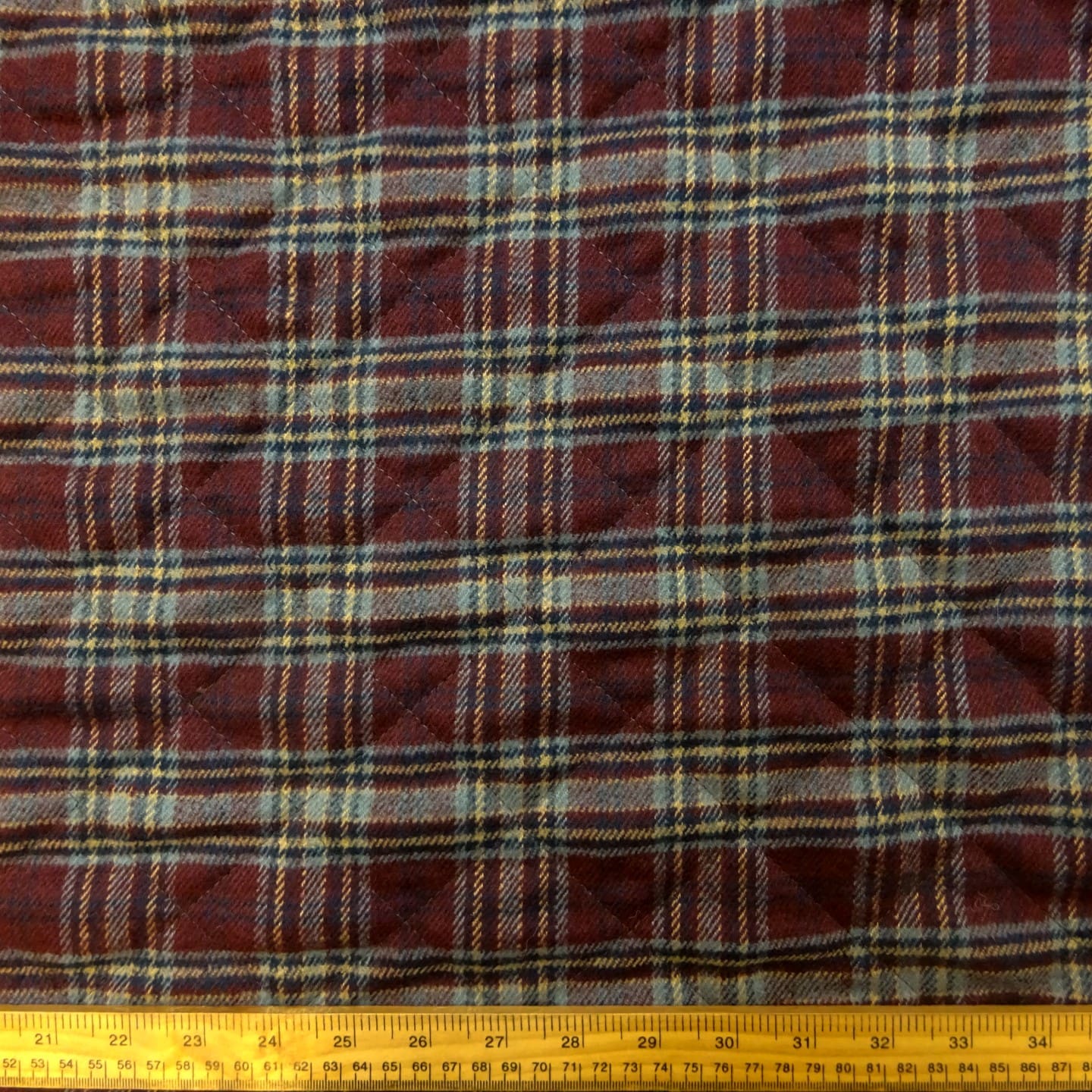 Quilting Fabric Single Sided Brushed Plaid Oxford Brogue Wine