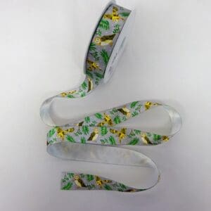 Christmas Ribbon 25mm Night Owls Silver Grey
