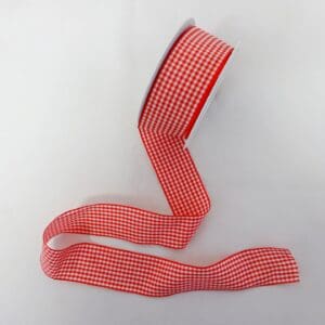 Christmas Ribbon 39mm Gingham Red
