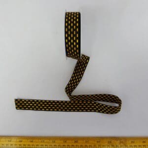 Christmas Ribbon 25mm Black With Gold Dashes