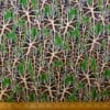 Satin Fabric Soft Polyester Bamboo Twists Emerald Brown