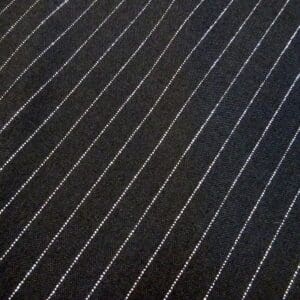 Suiting Fabric Pin Stripe Lurex 1cm Stripe Black/Silver