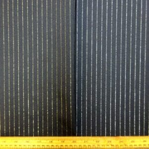 Suiting Fabric Pin Stripe Lurex 1cm Stripe Black
