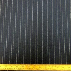 Suiting Fabric Pin Stripe Lurex 1cm Stripe Black/Gold