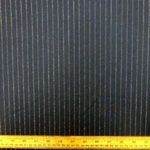 Suiting Fabric Pin Stripe Lurex 1cm Stripe Black Gold