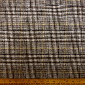 Faux Wool Fabric Jacket Weight Prince ‘O’ Wales Brown Mustard