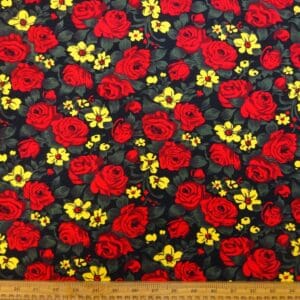 Corduroy Fabric Skinny Rib Winter Christmas Rose Black Red