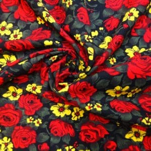 Corduroy Fabric Skinny Rib Winter Christmas Rose Black Red